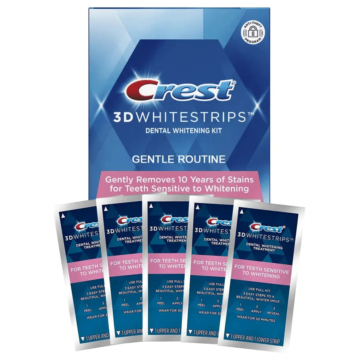 Teeth Whitening Strips Crest 3D White Gentle Routine
