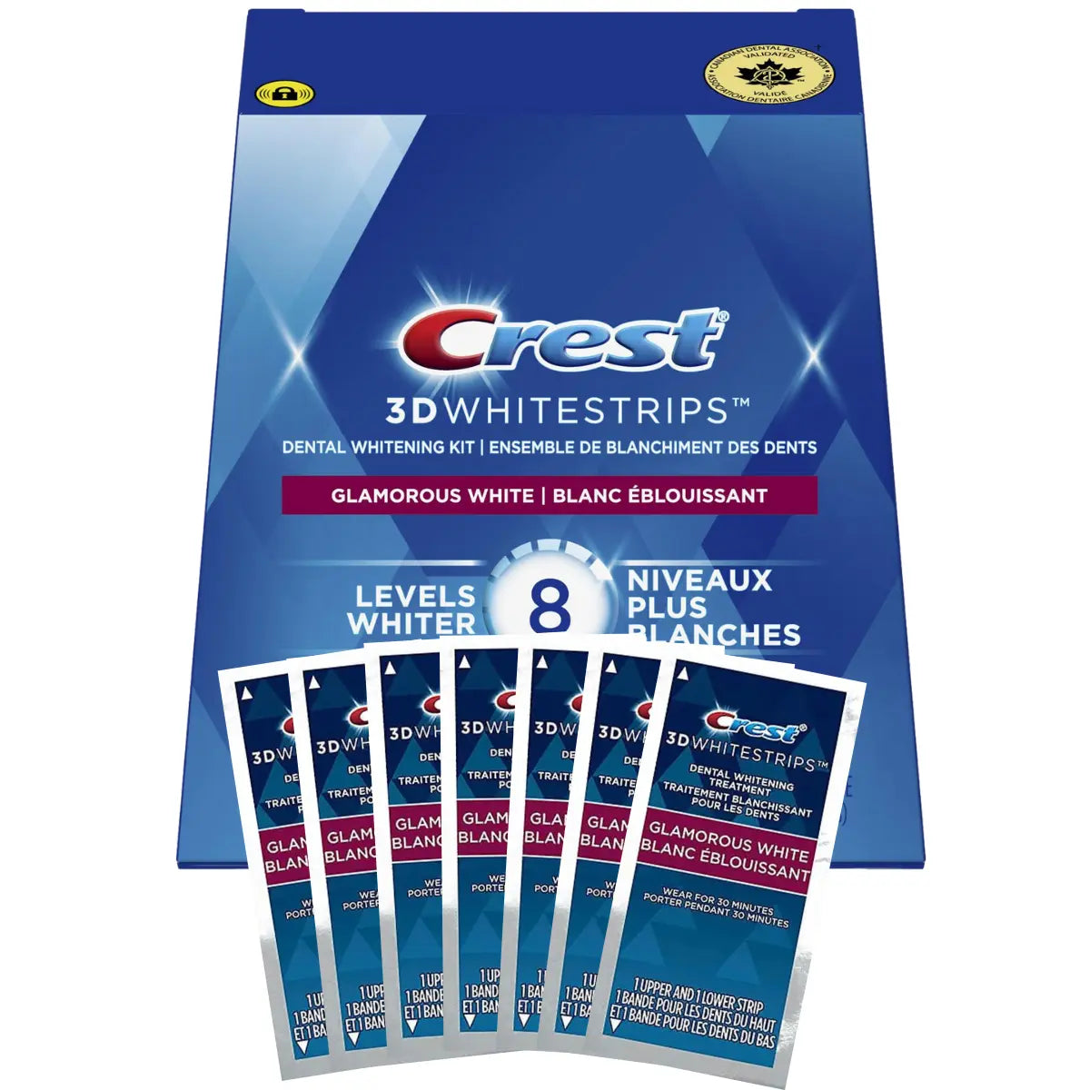Teeth Whitening Strips Crest Glamorous White 8 Levels Whiter