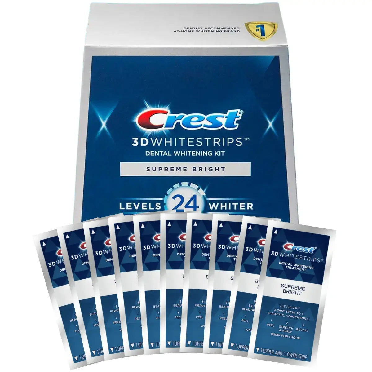 Teeth Whitening Strips Crest Supreme Bright 24 Whitestrips