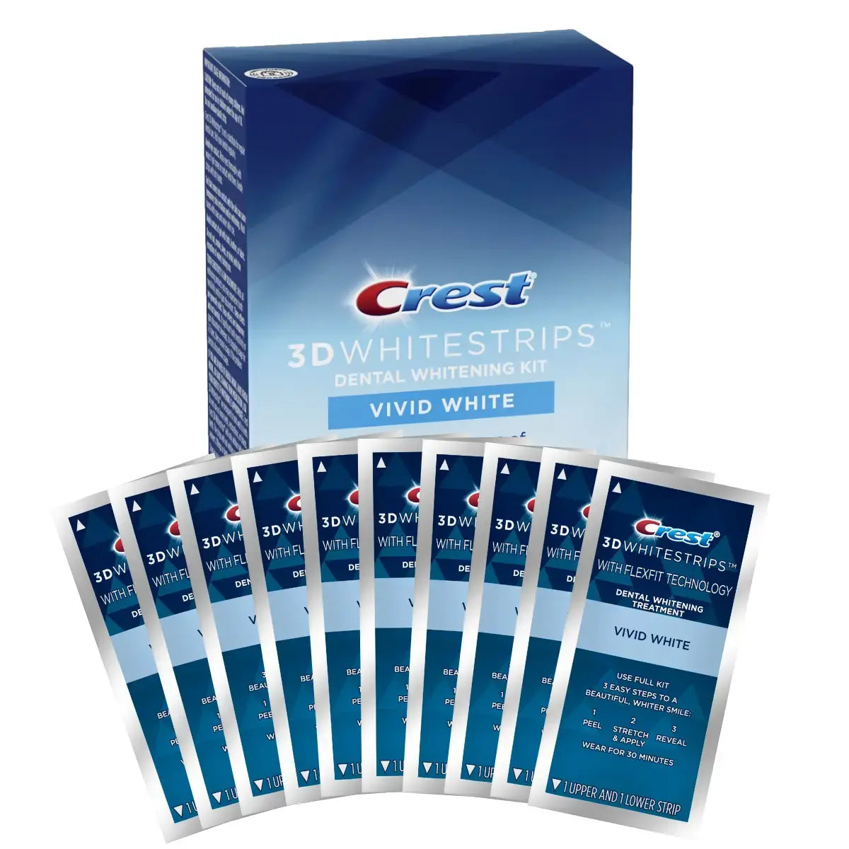 Teeth Whitening Strips Crest 3D Whitestrips Vivid