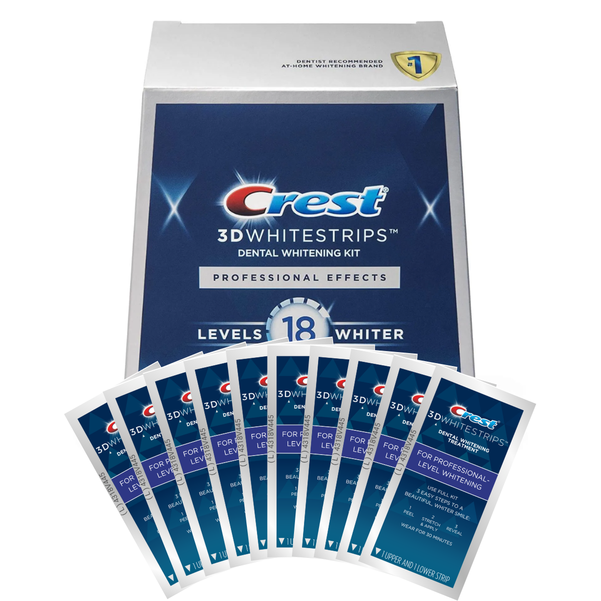 Teeth Whitening Strips Crest Professional-Level 18 Whitestrips