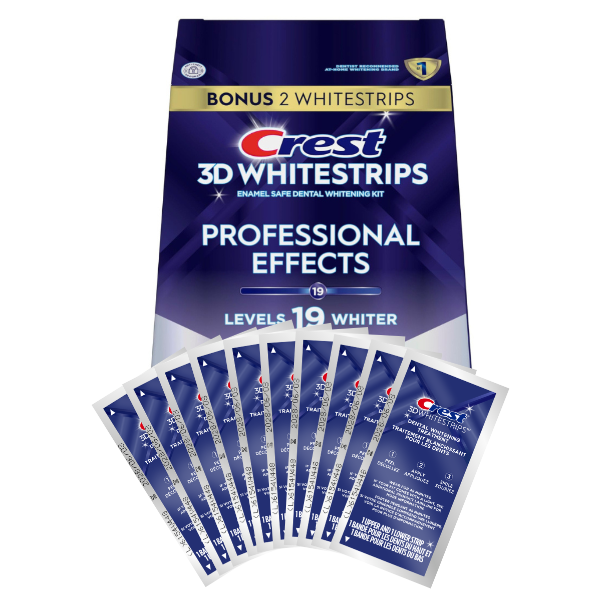 Teeth Whitening Strips Crest Professional Effects Levels 19 Whiter