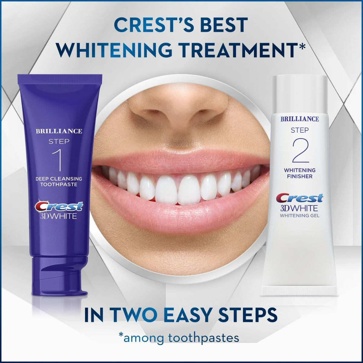 Toothpaste Crest 3D White Brilliance Whitening 2-Step (113g) & (65g)