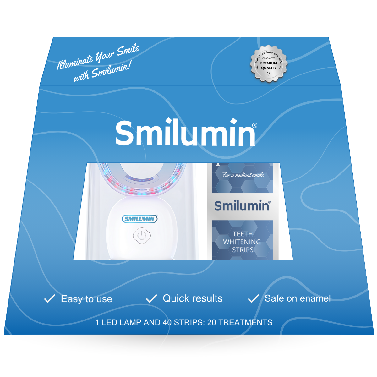 Smilumin Teeth Whitening Box with Strips and LED Light
