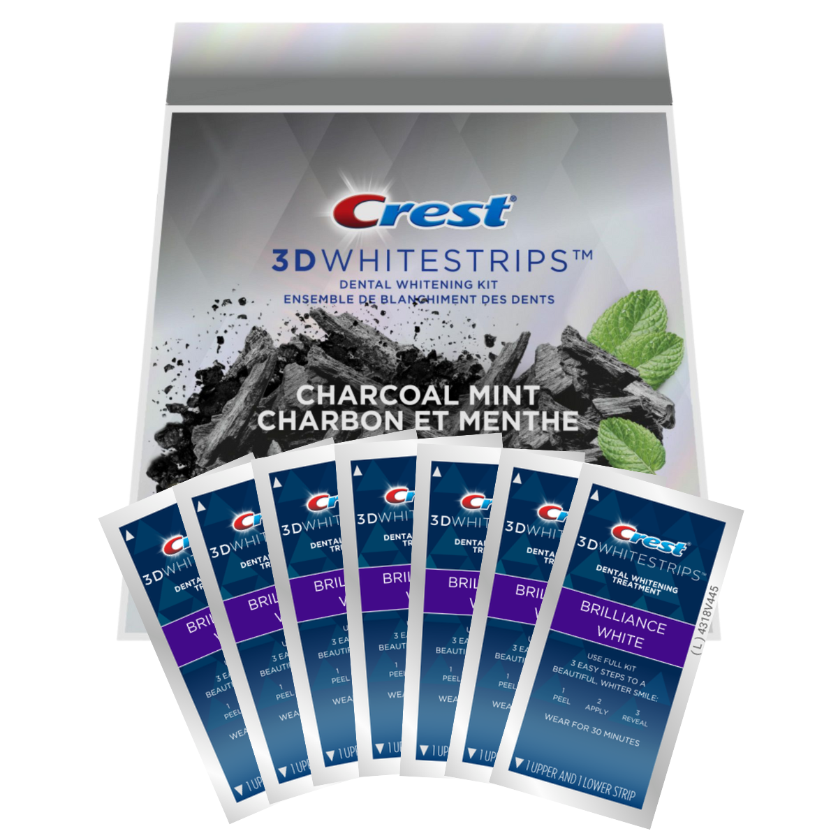 Teeth Whitening Strips Crest Brilliance White Charcoal Mint Whitestrips