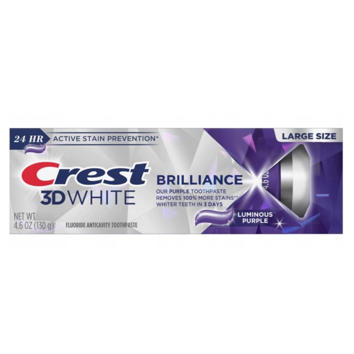 Toothpaste Crest 3D White Brilliance Luminous Purple 130g