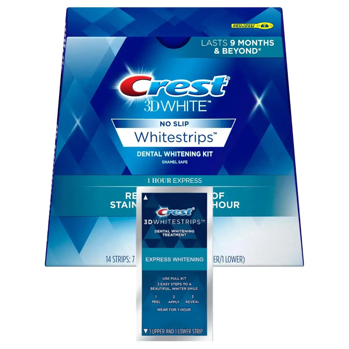 Teeth Whitening Strips Crest 3D Whitestrips 1 Hour Express