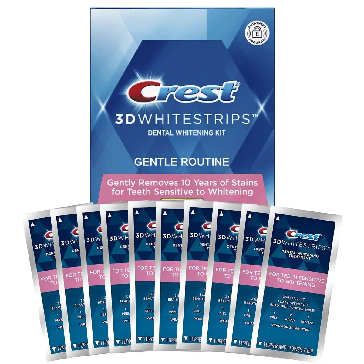 Teeth Whitening Strips Crest 3D White Gentle Routine