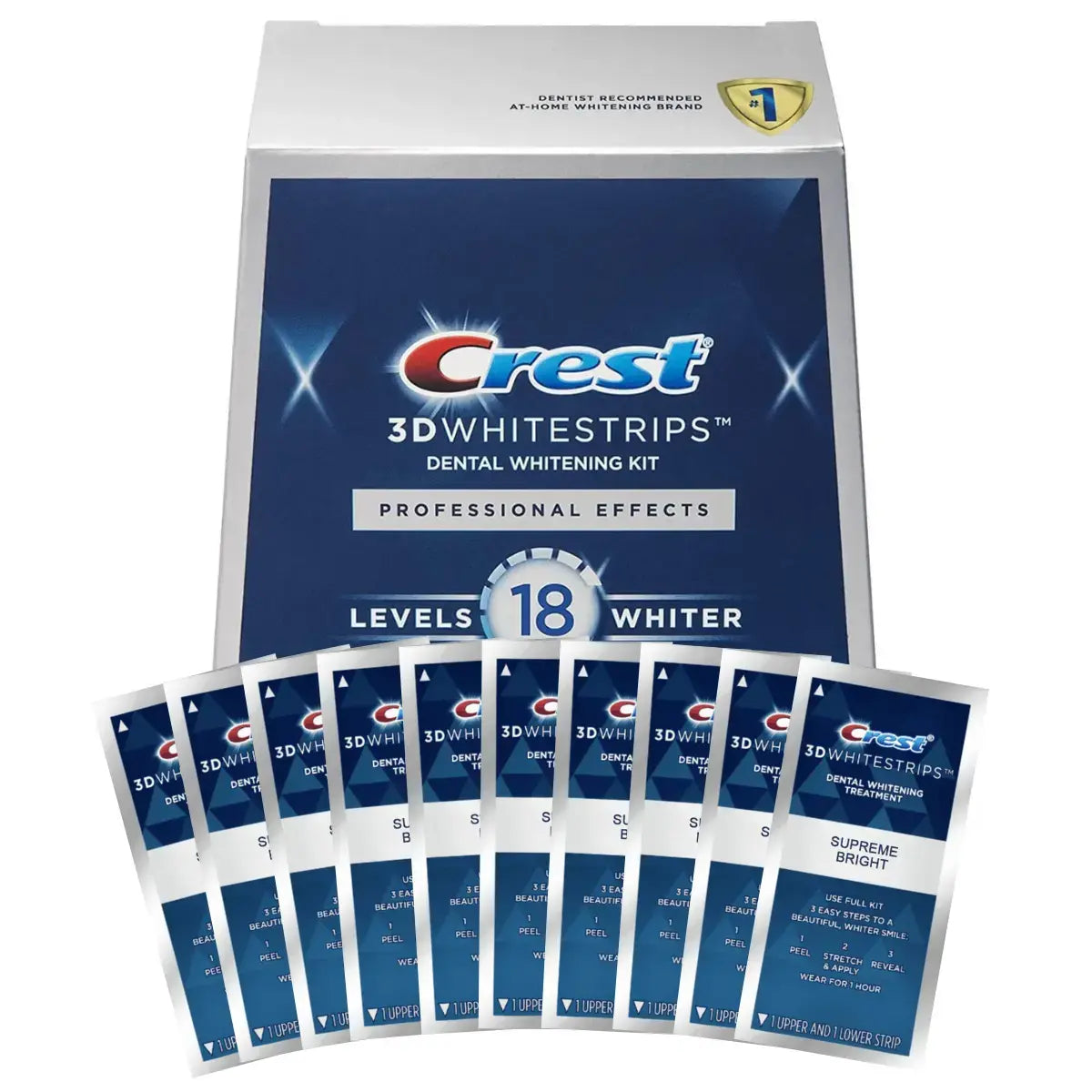 Teeth Whitening Strips Crest Professional-Level 18 Whitestrips