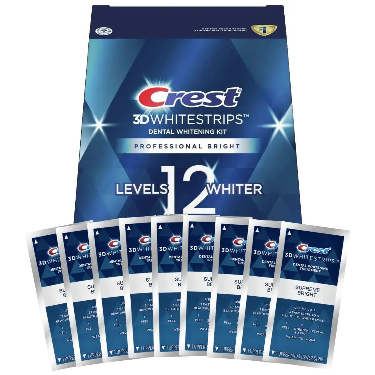 Teeth Whitening Strips Crest 3D Whitestrips Professional Bright 12 Levels Whiter