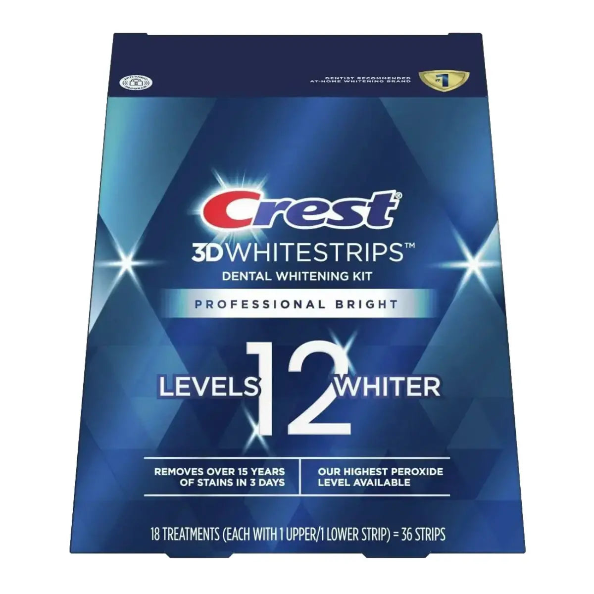 Teeth Whitening Strips Crest 3D Whitestrips Professional Bright 12 Levels Whiter