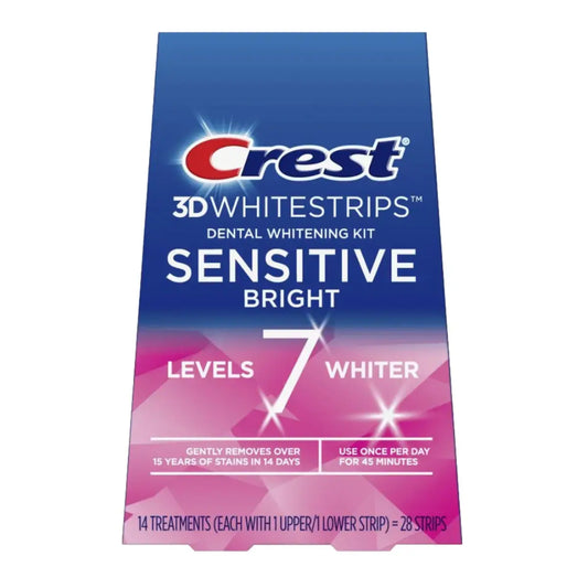 Teeth Whitening Strips Crest Sensitive Bright 7 Levels Whiter Whitestrips
