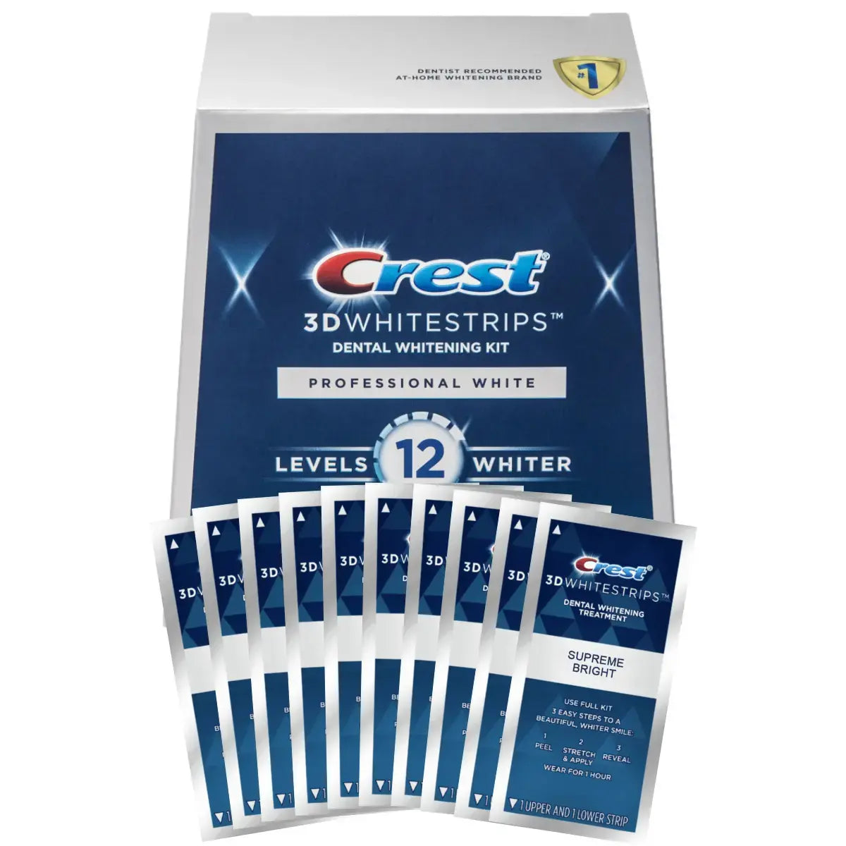 Teeth Whitening Strips Crest 3D Whitestrips Professional White 12 Levels Whiter