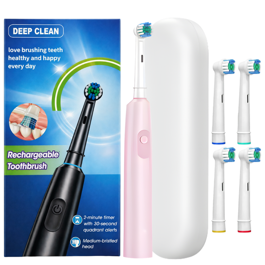 Electric Toothbrush Deep Clean Pink + 4 Brush Heads