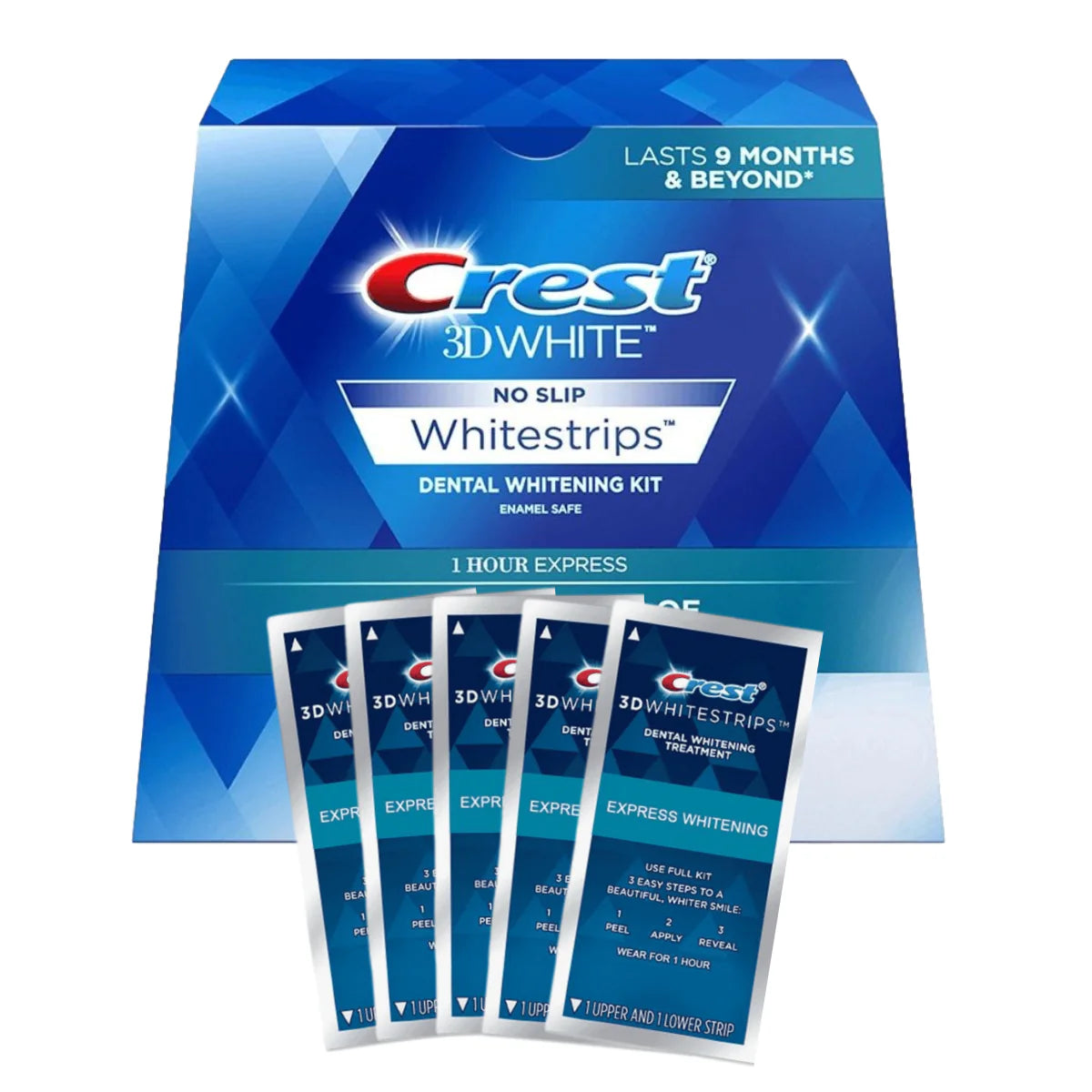 Teeth Whitening Strips Crest 3D Whitestrips 1 Hour Express