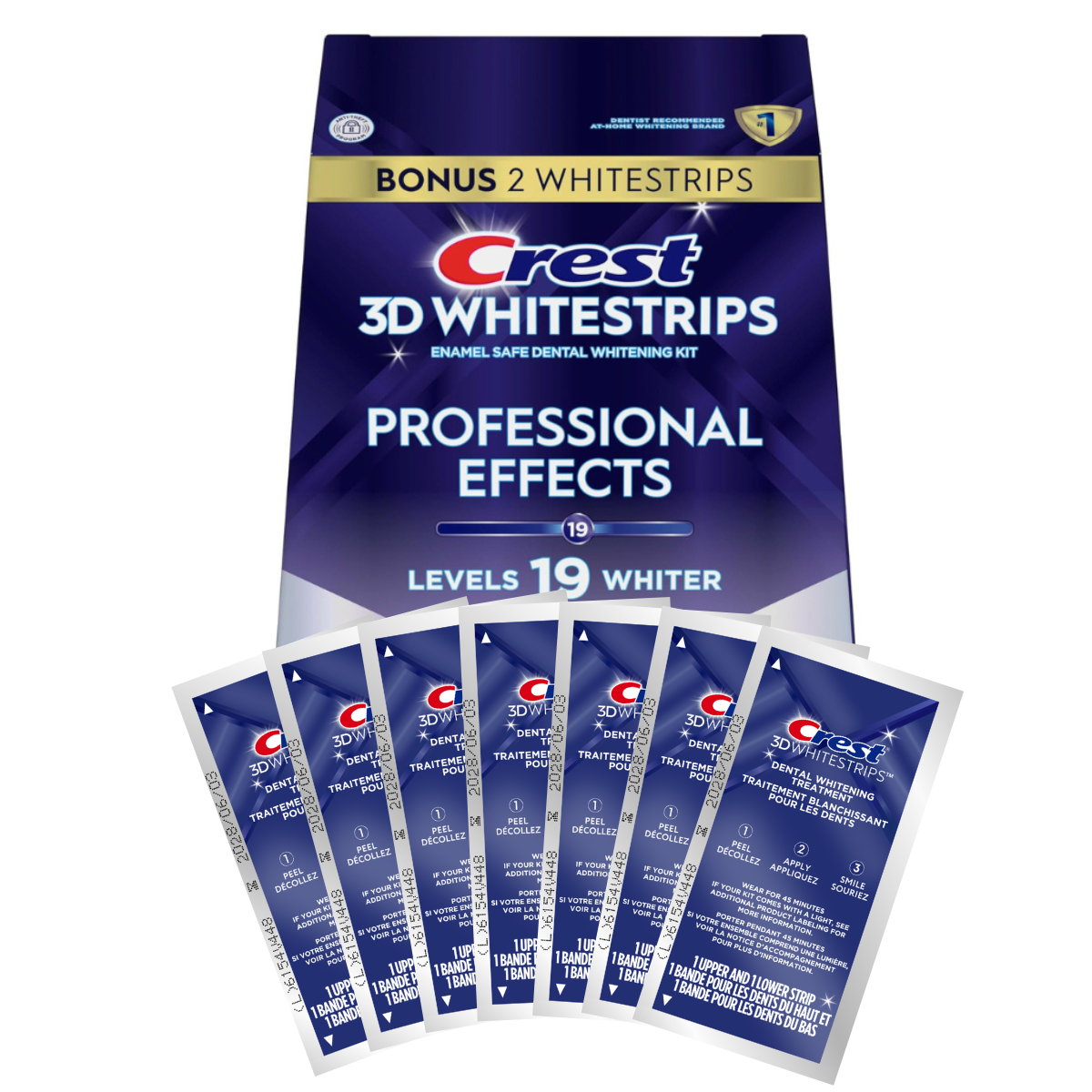 Teeth Whitening Strips Crest Professional Effects Levels 19 Whiter
