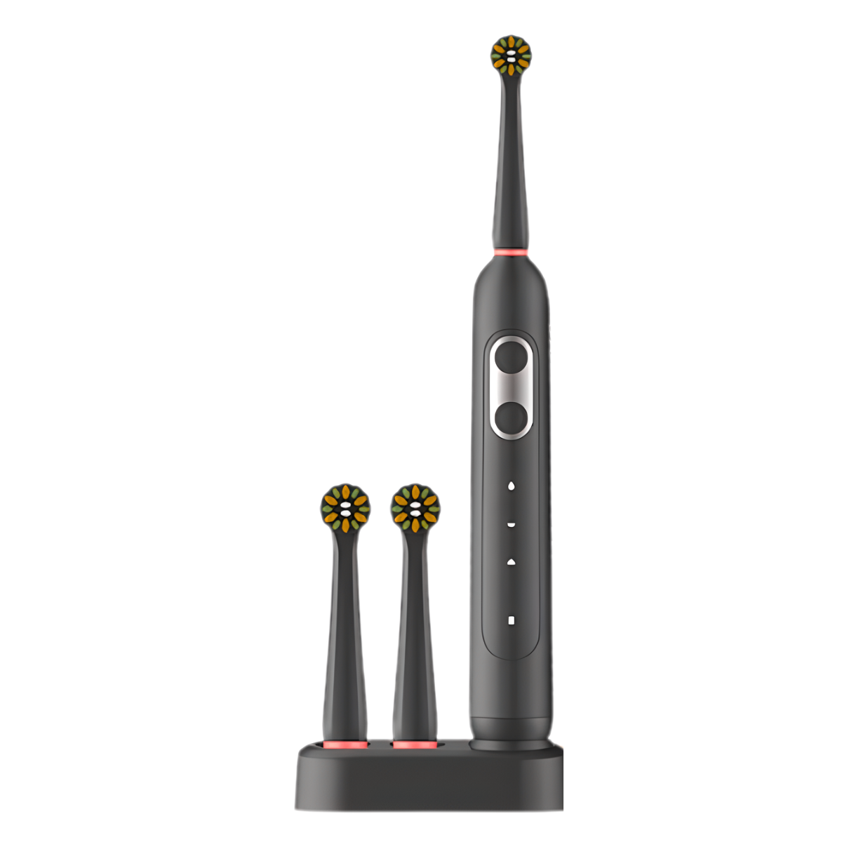 Black Electric Toothbrush + 2 Brush Heads + UV Sterilizer