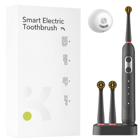 Black Electric Toothbrush + 2 Brush Heads + UV Sterilizer