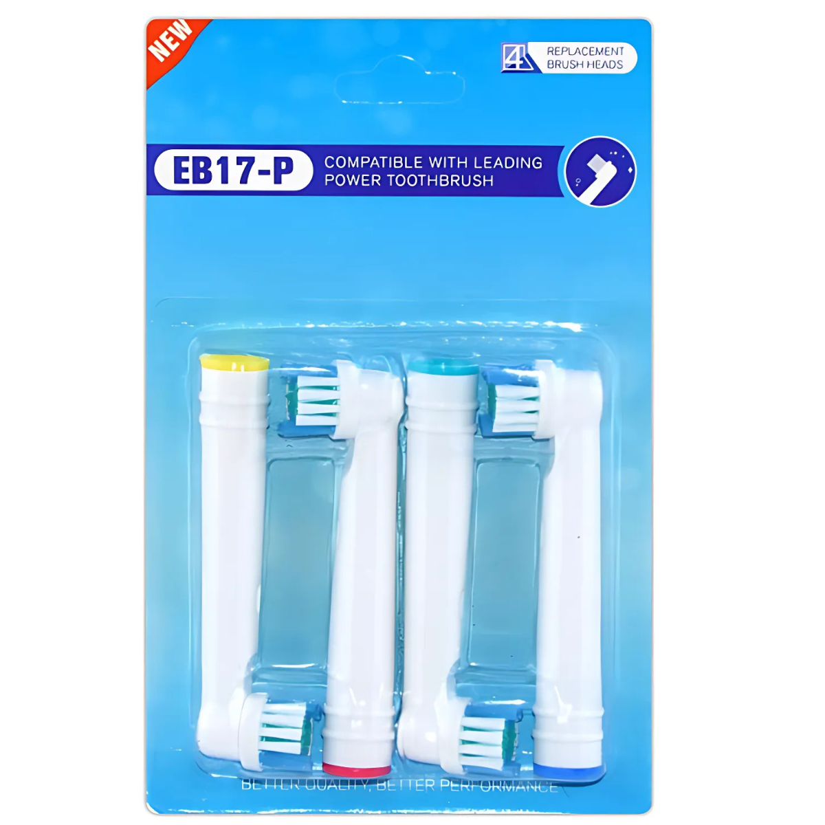Braun Oral-B 8-Pack Replacement Brush Heads - EB17-P White & Black
