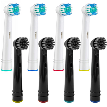 Braun Oral-B 8-Pack Replacement Brush Heads - EB17-P White & Black