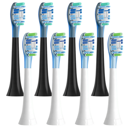 Philips Sonicare 8-Pack Replacement Brush Heads - YM9044 Black & White