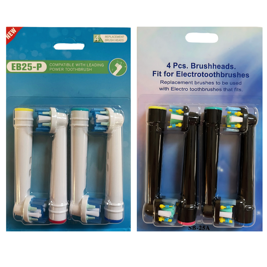 Set of 8 Replacement Tips for Braun Oral-B Toothbrushes - SB-25A/EB25-P